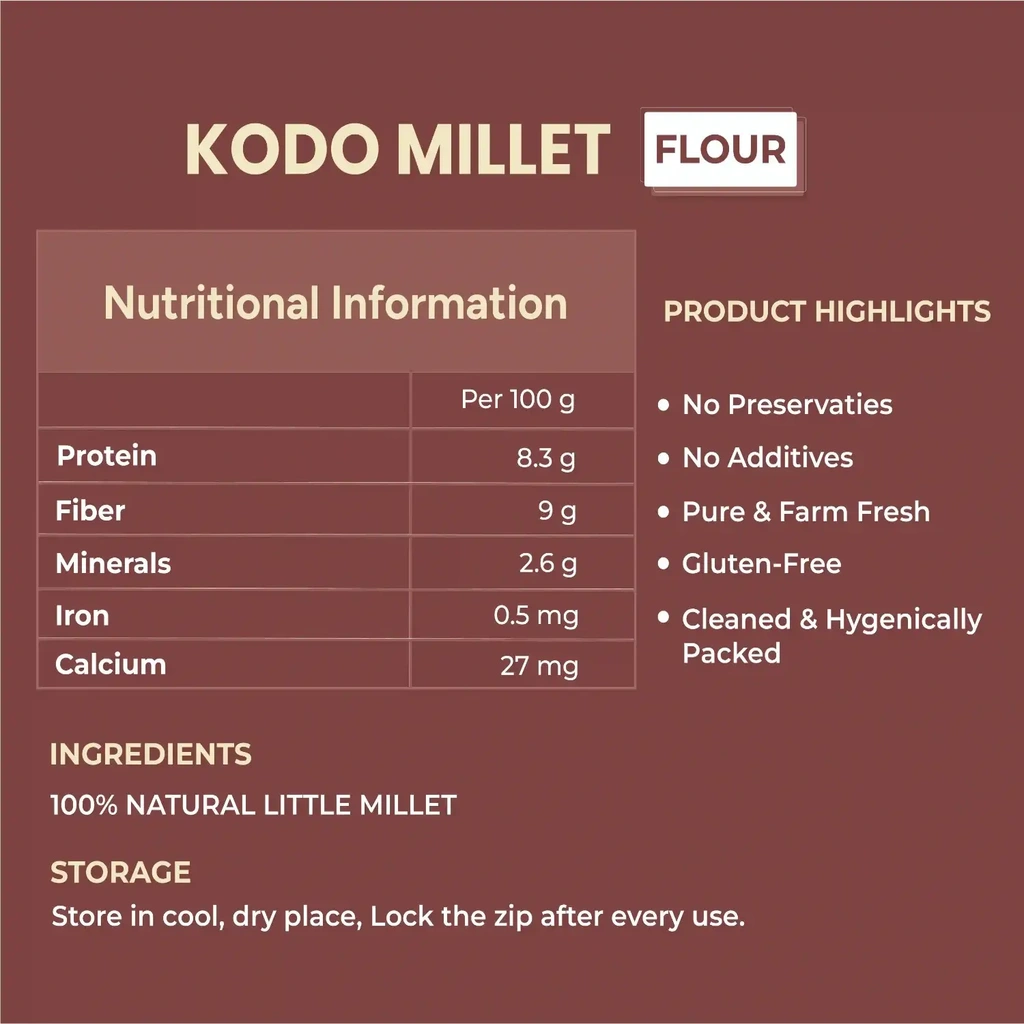 KodoMilletflourNutritionTable